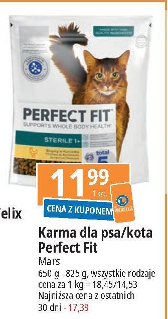 Karma dla kota sterile 1+ Perfect fit promocja