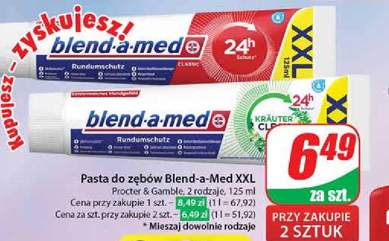 Pasta do zębów herbal collection Blend-a-med anti-cavity promocja