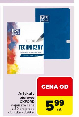 Blok techniczny a4 10 k. biały Oxford promocja