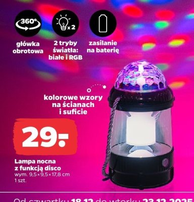 Lampa nocna z funkcją disco promocja w Netto
