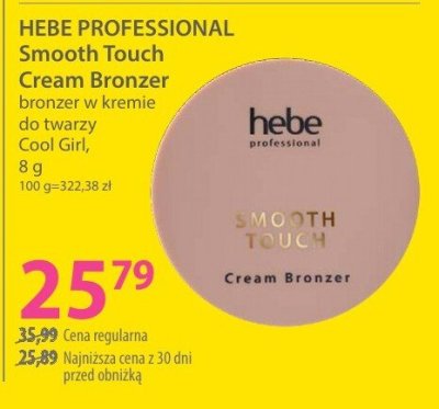 Bronzer w kremie HEBE PROFESSIONAL Smooth Touch Cream Bronzer do twarzy Cool Girl 8 g promocja w Hebe