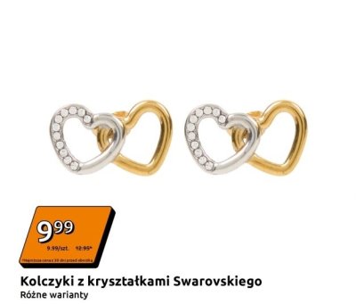 Kolczyki z kryształkami Swarovskiego, różne warianty promocja w Action