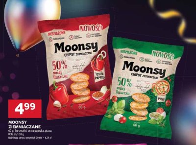 Chipsy ziemniaczane Moonsy Eurowafel ostra papryka promocja w Stokrotka