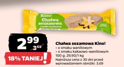Chałwa sezamowa o smaku kakaowo-waniliowym promocja w Netto