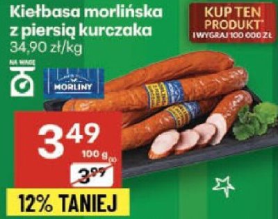 Kiełbasa morlińska z piersią kurczaka promocja w Delikatesy Centrum