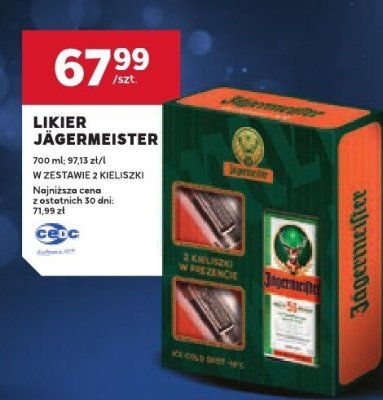 Likier Jägermeister 700 ml 97,13 zł/l promocja w Stokrotka