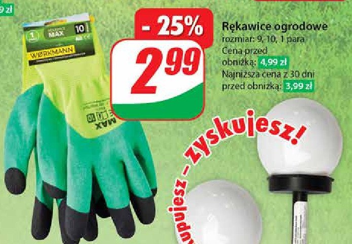 Rękawiczki ogrodowe 9 Workmannn promocja