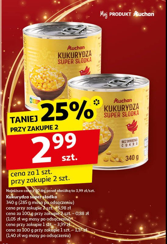 Kukurydza konserwowa Auchan promocja w Auchan