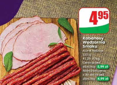 Kabanosy Wędzonka Smaku różne rodzaje promocja w Dino
