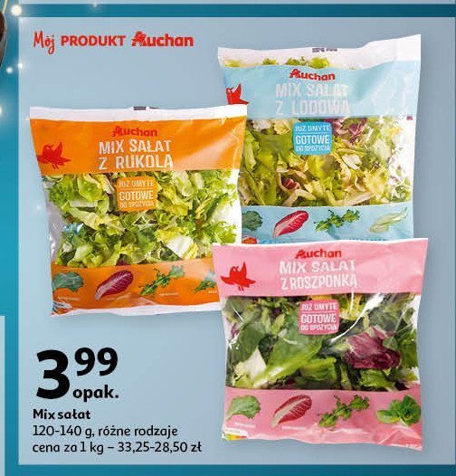 Mix sałat z roszponką Auchan promocja