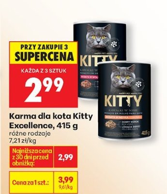 Karma dla kota Kitty Excellence, różne rodzaje promocja w Biedronka
