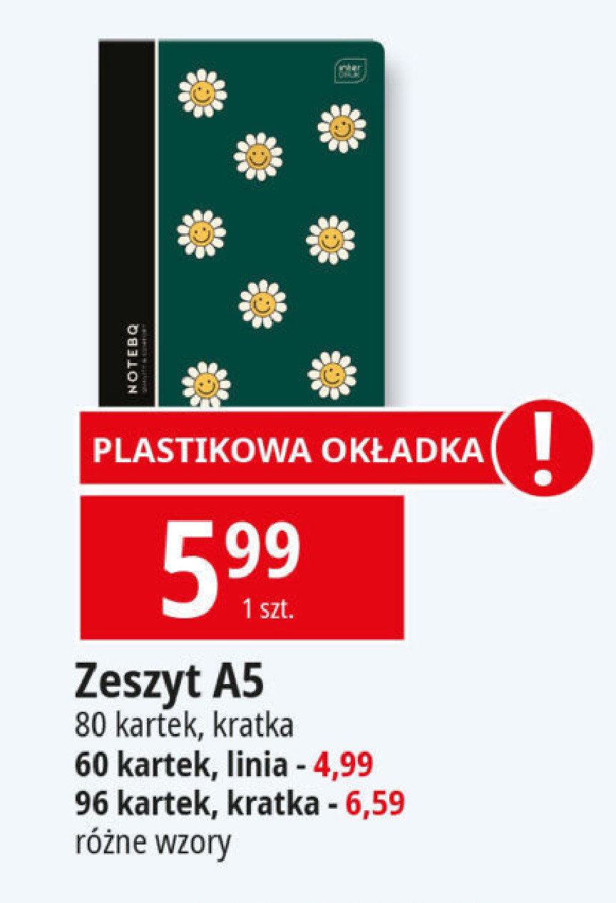 Zeszyt a5 80 kartek kratka Interdruk promocja