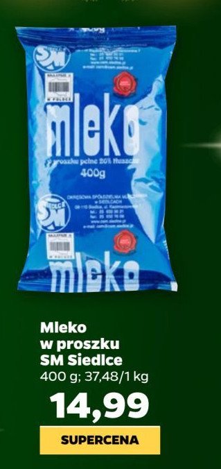 Mleko w proszku Osm siedlce promocja w Netto