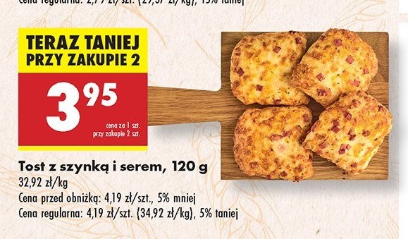 Tost z szynką i serem promocja
