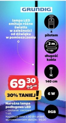 Lampka narożna stojąca LED RGB promocja w Netto