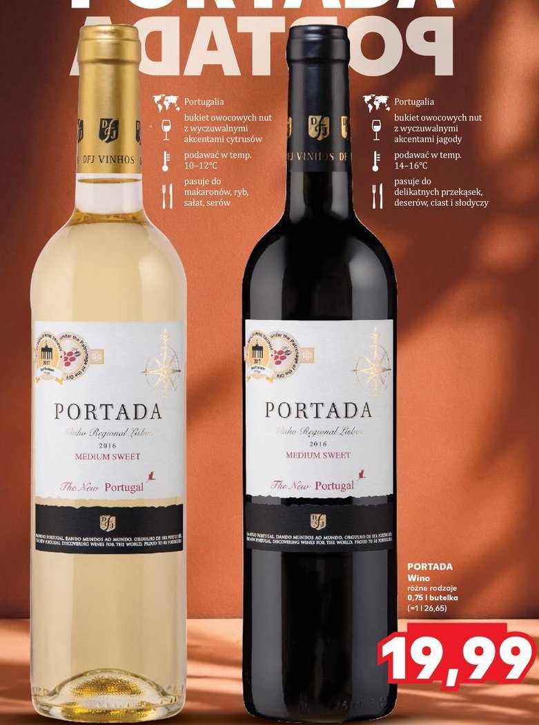 Wino Portada medium sweet promocja