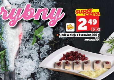 Śledź w oleju z żurawiną 100 g promocja w TOPAZ