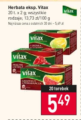 Herbata grejpfrut & pomarańcza Vitax promocja