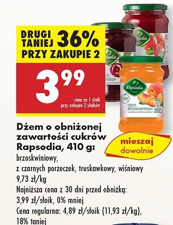 Dżem brzoskwiniowy Rapsodia promocja w Biedronka