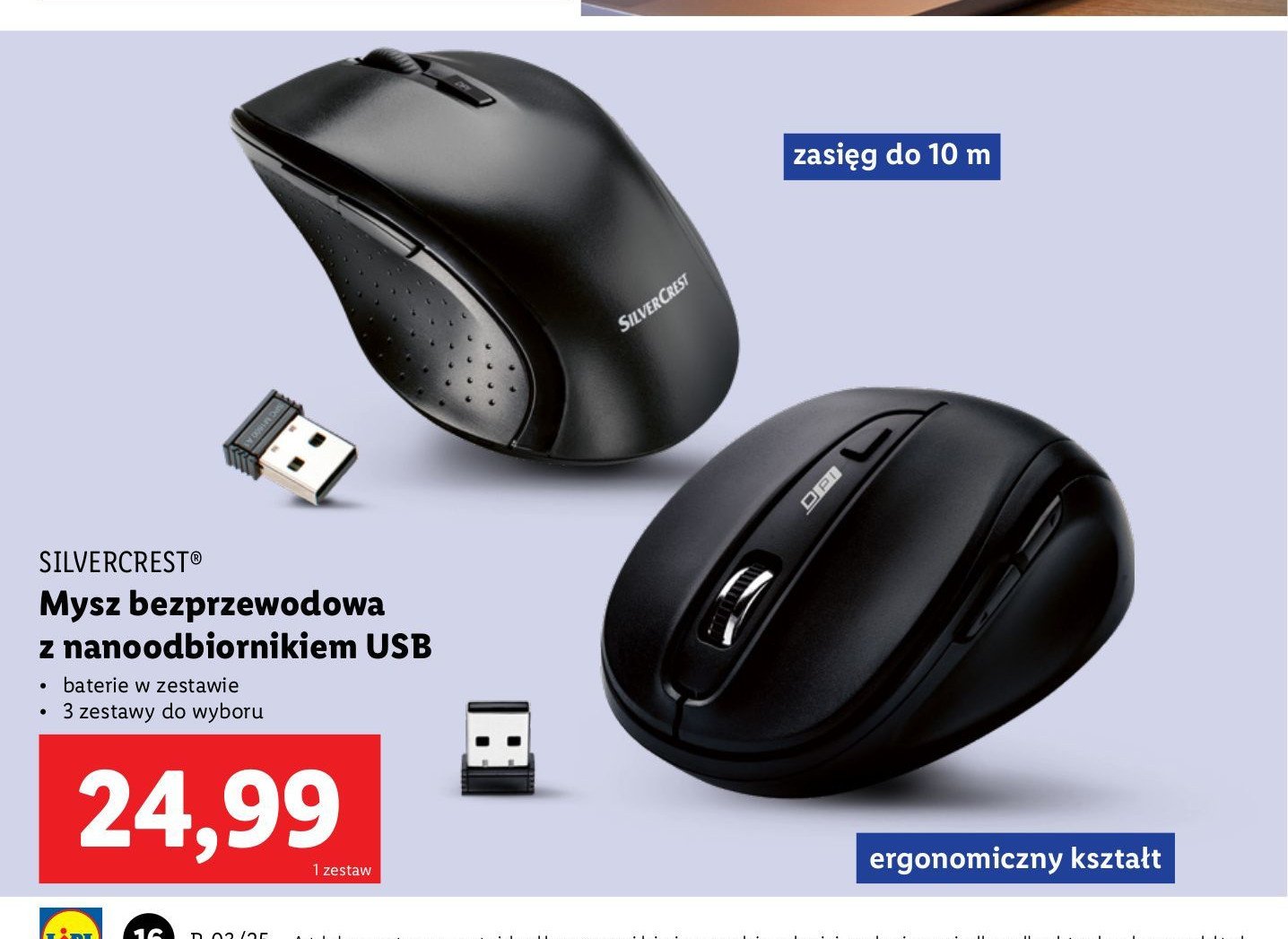 Mysz bezprzewodowa Silvercrest promocja w Lidl