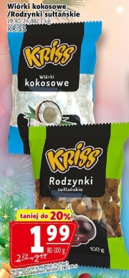Wiórki kokosowe / Rodzynki sułtańskie Kriss promocja w Prim Market