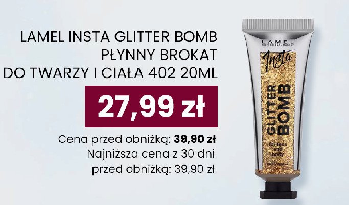 Brokat w żelu nr 402 Lamel insta glitter bomb promocja w Dino