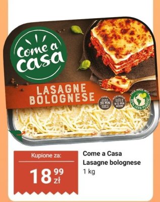 Lasagne bolognese Come a Casa promocja w Dino