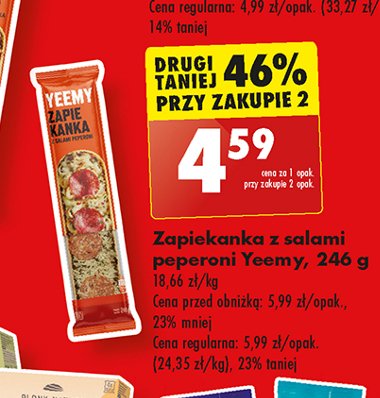 Zapiekanka z salami peperoni Yeemy promocja w Biedronka