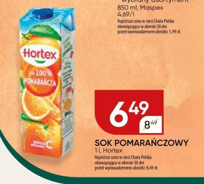 Sok pomara艅czowy promocja w Chata Polska