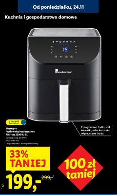 Frytkownica beztłuszczowa Air Fryer 1500 W, 6 L Masterpro promocja