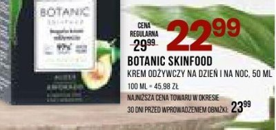 Krem Botanic Skinfood krem odżywczy na dzień i noc promocja w Drogerie Natura
