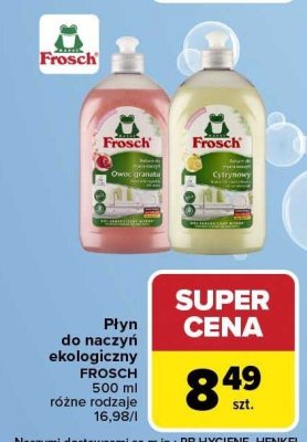 Płyn do naczyń ekologiczny FROSCH 500 ml różne rodzaje promocja w Carrefour Market