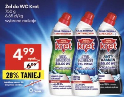 Żel do WC Kret wybrane rodzaje promocja w Delikatesy Centrum