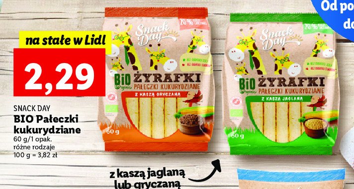 Pałeczki żyrafki z kaszą jaglaną Snack day promocja
