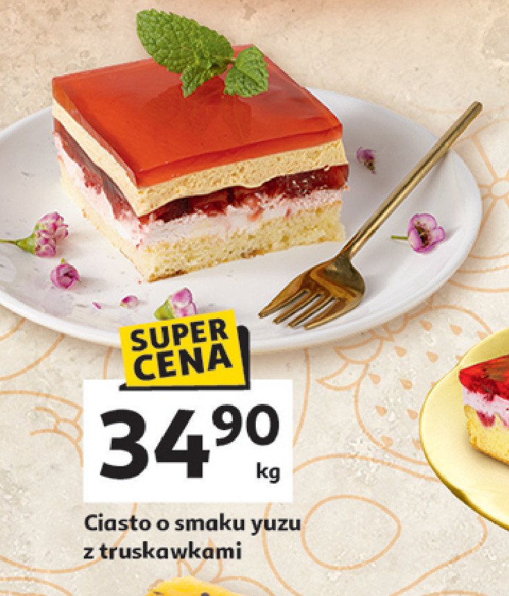 Ciasto yuzu z truskawkami promocja w Auchan