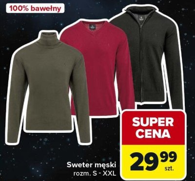 Sweter męski rozm. S - XXL promocja w Carrefour