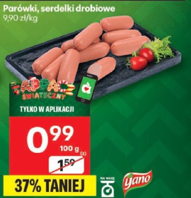 Parówki serdelki drobiowe promocja w Delikatesy Centrum