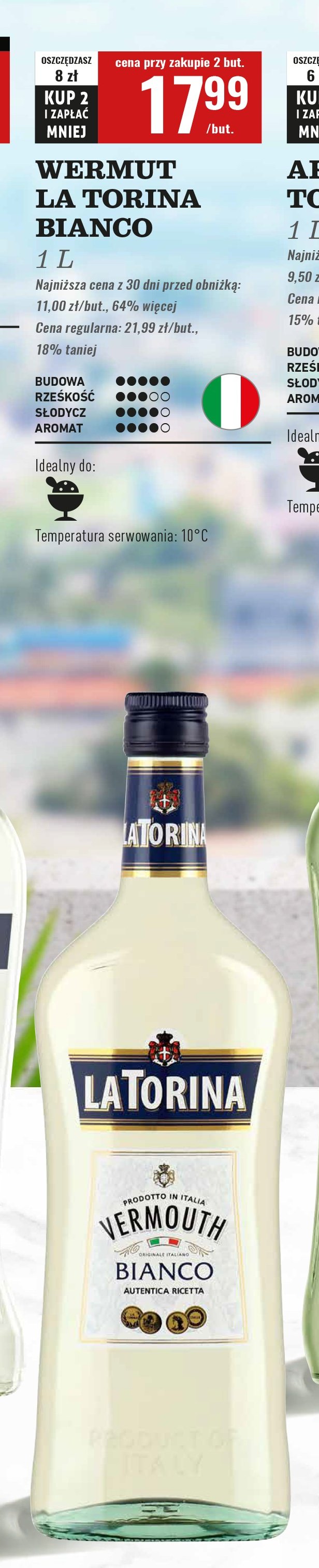 Vermouth LA TORINA BIANCO promocja w Biedronka
