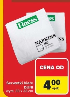 Serwetki białe wym. 33 x 33 cm DUNI promocja w Carrefour