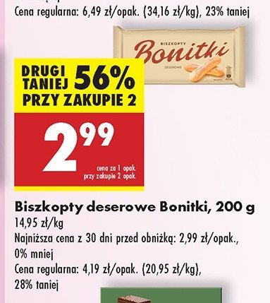 Biszkopty deserowe Bonitki promocja w Biedronka