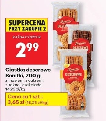 Ciastka deserowe Bonitki promocja w Biedronka