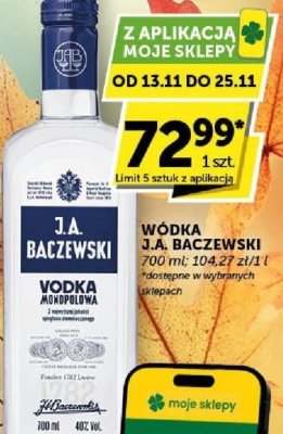 Wódka J.A. Baczewski 700 ml promocja w Groszek
