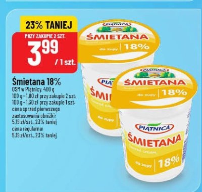 Śmietana 18% Podniesiony kciuk promocja w POLOmarket