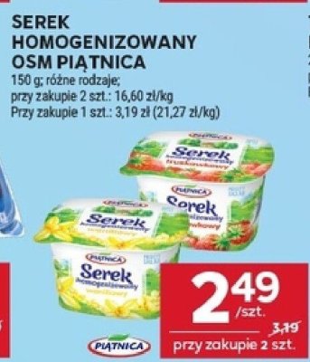 Serek homogenizowany ósm Piątnica różne rodzaje promocja w Stokrotka