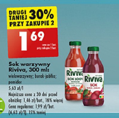 Sok 100% pomidorowy z solą morską Riviva promocja