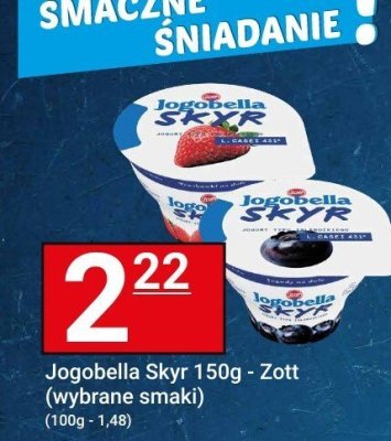 Jogurt Jogobella Skyr 150g - Zott (wybrane smaki) promocja w Hitpol