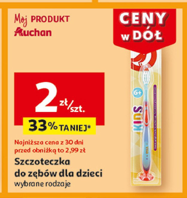 Szczoteczka do zębów kids Auchan promocja w Auchan