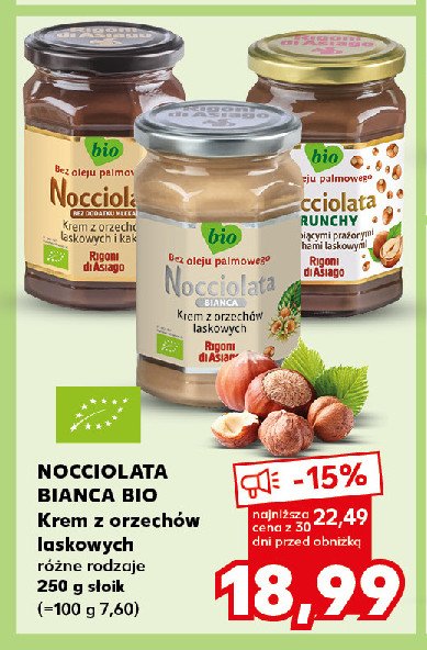 Krem nocciolata crunchy Rigoni di asiago promocja w Kaufland