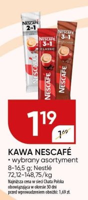 Kawa Nescafé wybrany asortyment 3in1 Nestle promocja w Chata Polska
