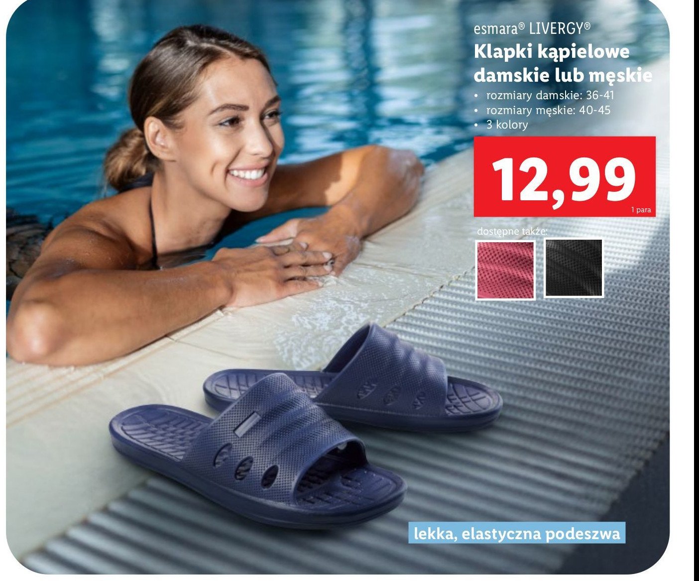 Klapki damskie 36-41 Esmara promocja w Lidl